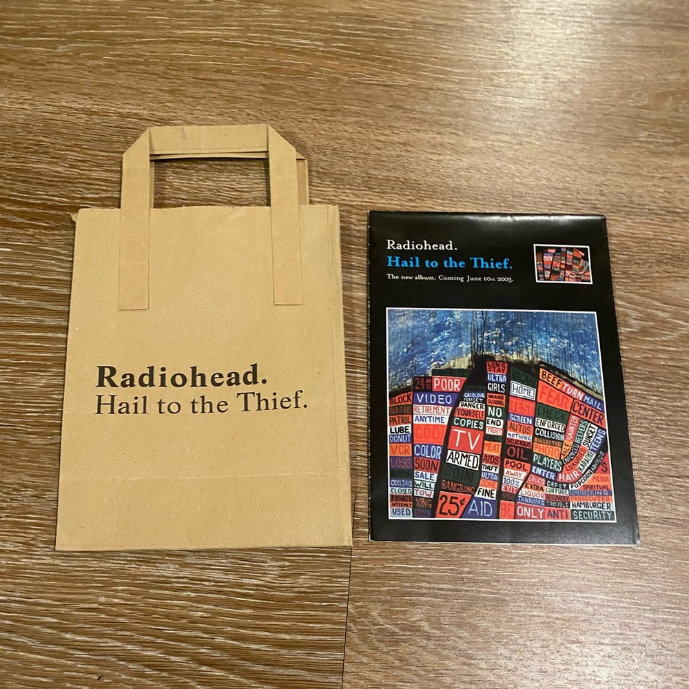 Authentic RADIOHEAD Hail To The Thief Era Promo Poster & Paper Bag
